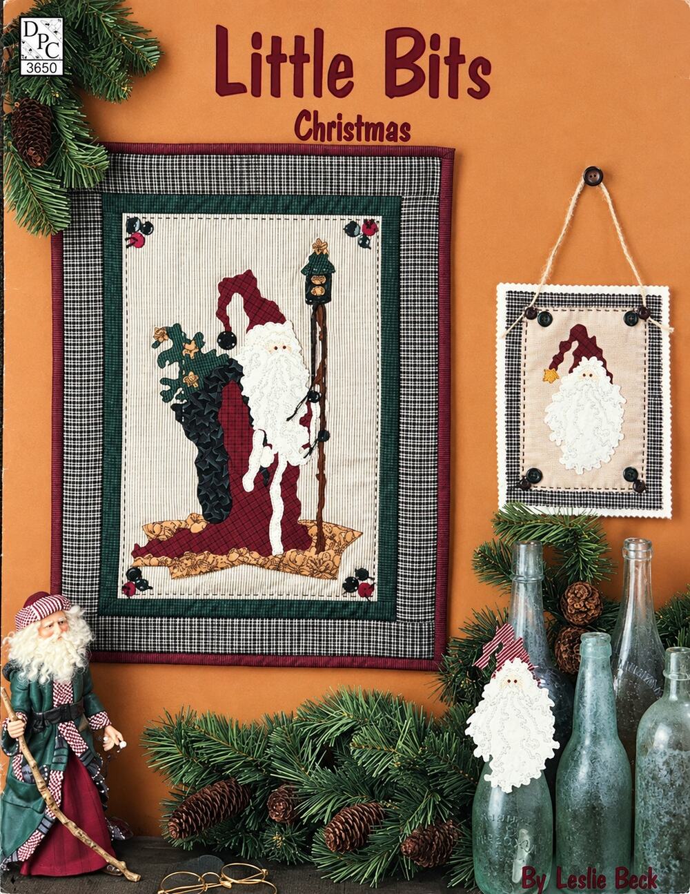 Little Bits Christmas Applique Quilt Book Primitive Folk Crafts Wall Hanging
